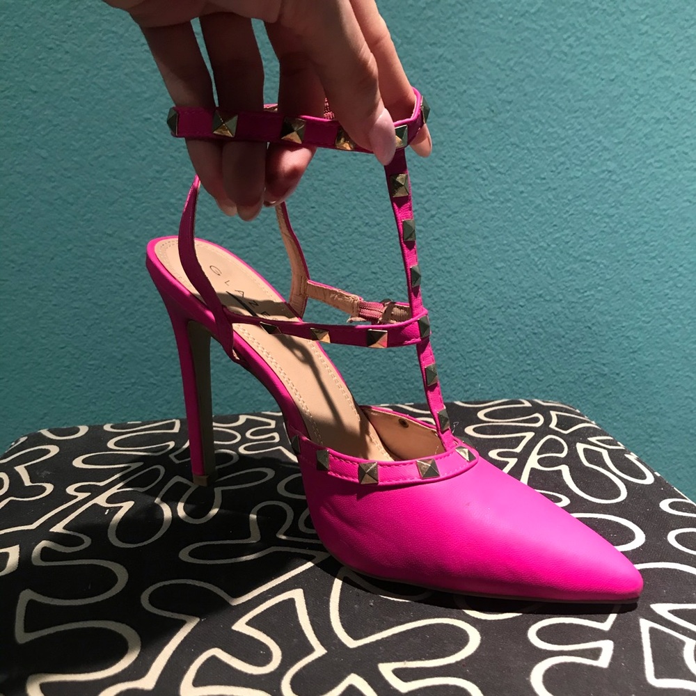 Pink stud heels